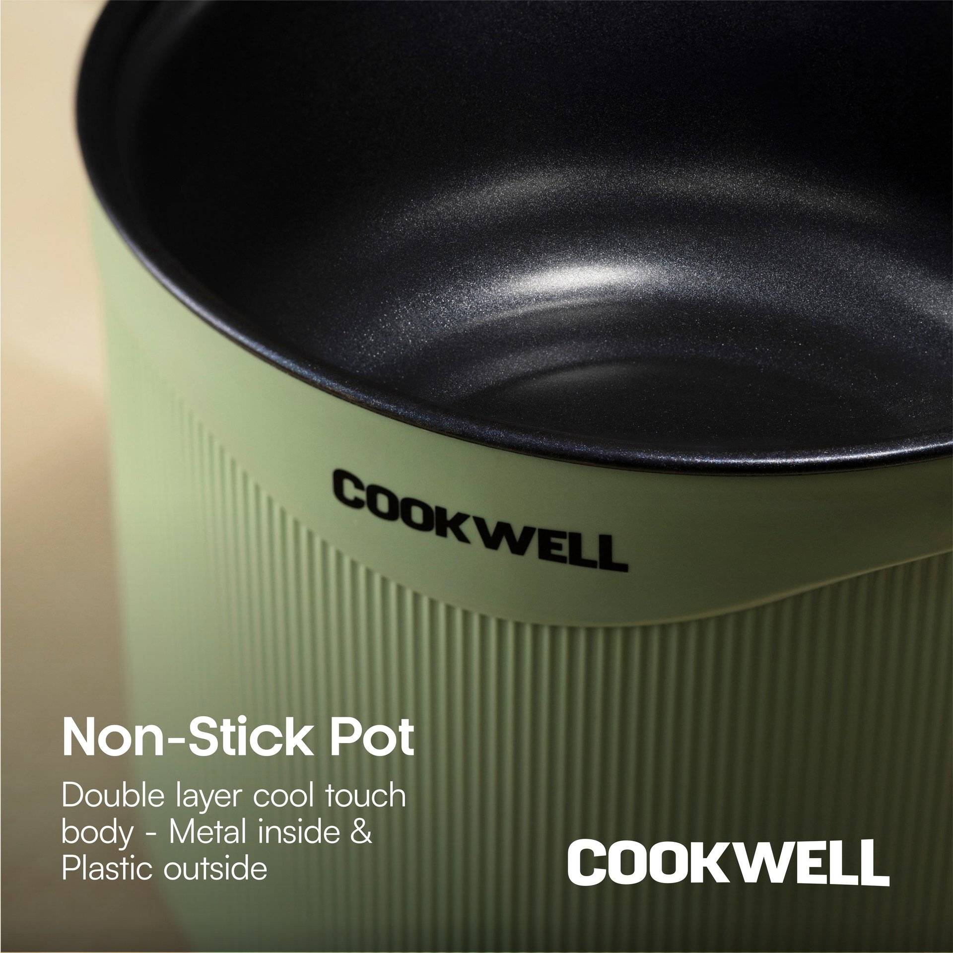 Cookwell Multipurpose Cook Kettle 1.5L Nonstick with Steamer - Image 6